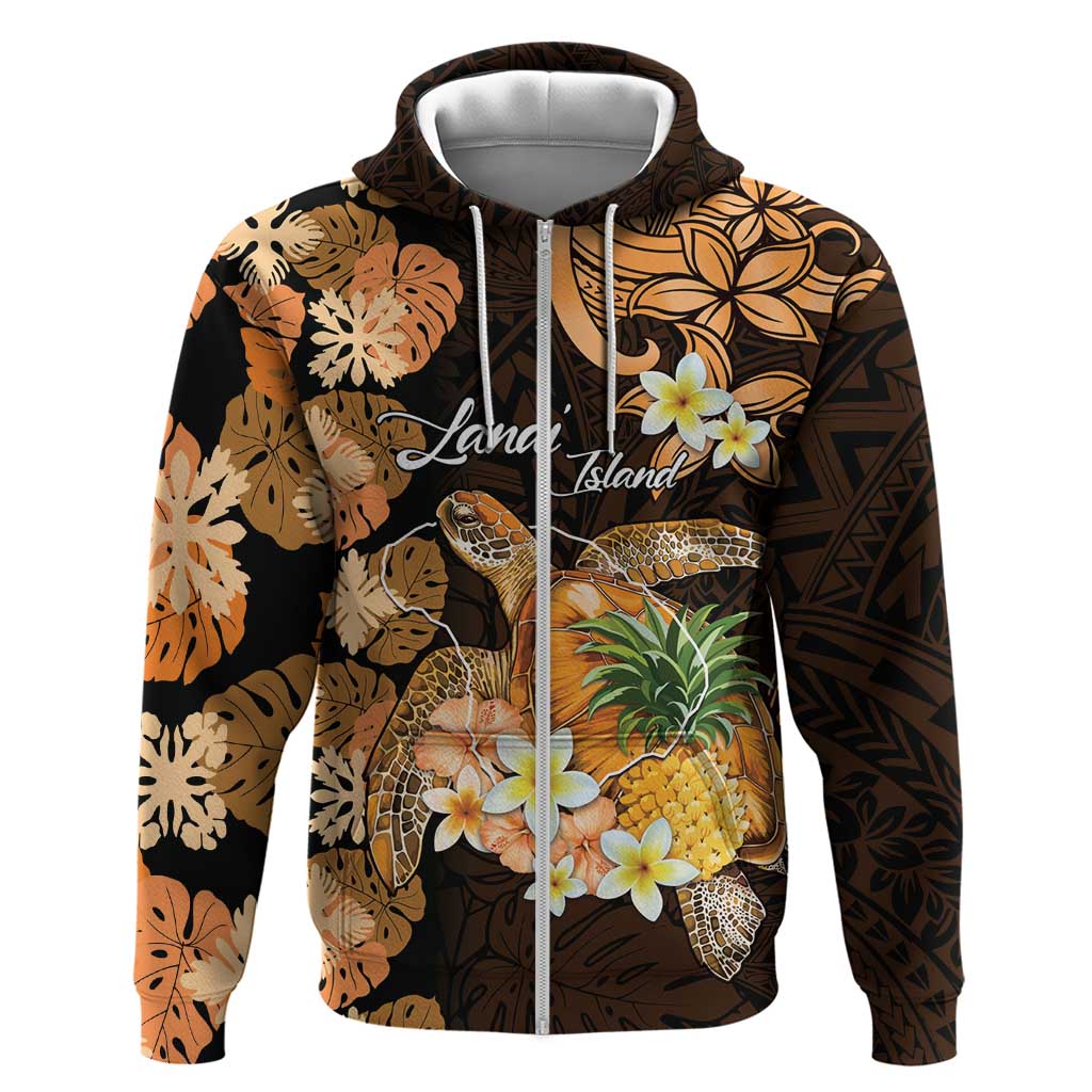 Personalised Aloha Hawaii Lanai Island Hoodie Pineapple Isle Map Sea Turtle Plumeria
