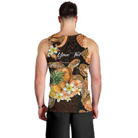 Personalised Aloha Hawaii Lanai Island Men Tank Top Pineapple Isle Map Sea Turtle Plumeria LT14 - Polynesian Pride