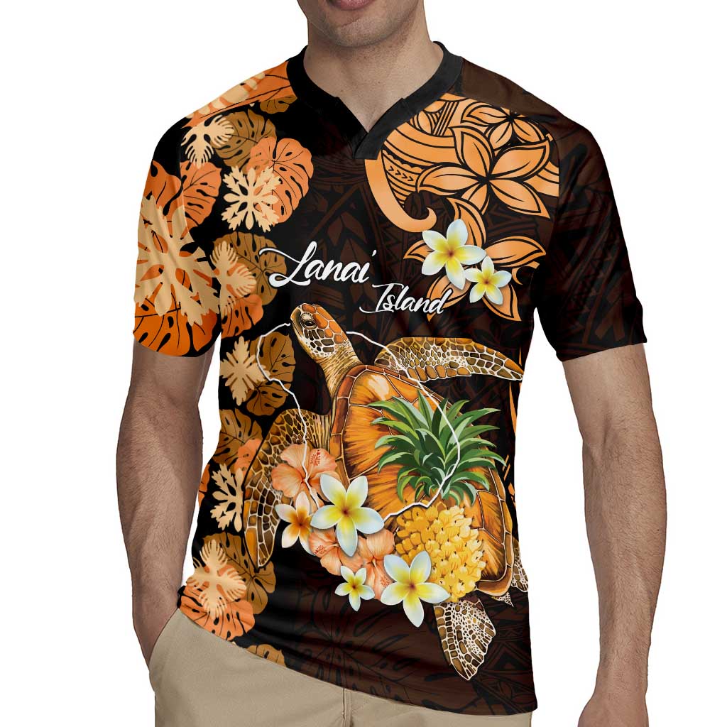 Personalised Aloha Hawaii Lanai Island Rugby Jersey Pineapple Isle Map Sea Turtle Plumeria