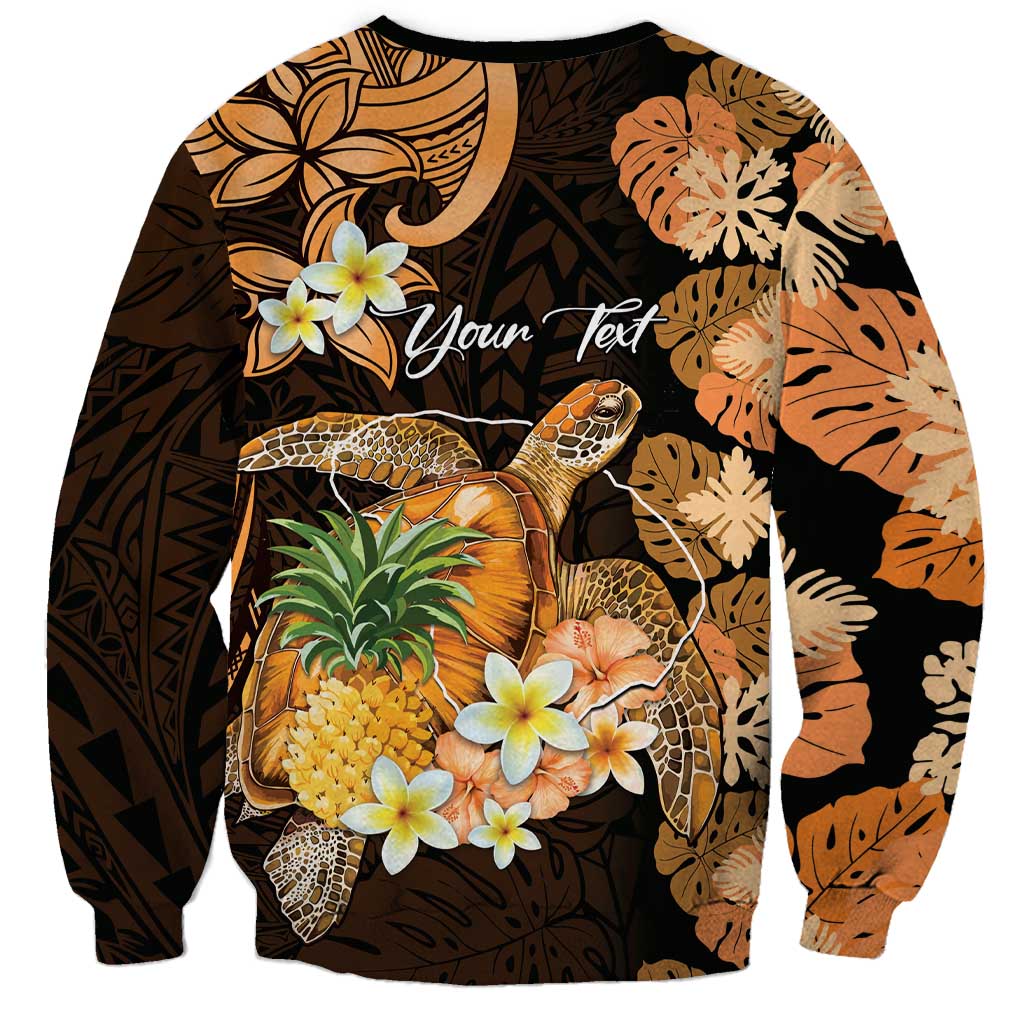 Personalised Aloha Hawaii Lanai Island Sweatshirt Pineapple Isle Map Sea Turtle Plumeria LT14 - Polynesian Pride
