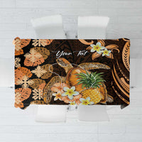 Personalised Aloha Hawaii Lanai Island Tablecloth Pineapple Isle Map Sea Turtle Plumeria LT14 Orange - Polynesian Pride