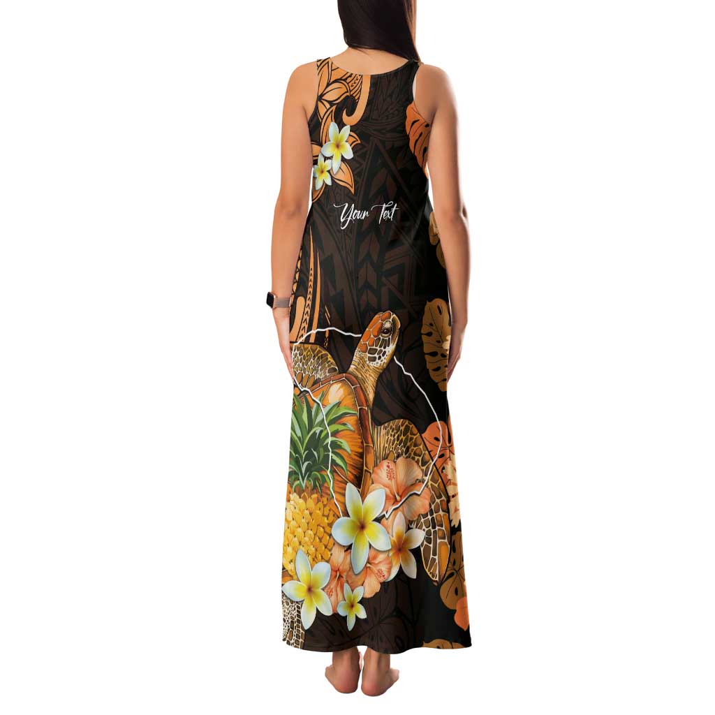 Personalised Aloha Hawaii Lanai Island Tank Maxi Dress Pineapple Isle Map Sea Turtle Plumeria LT14 - Polynesian Pride