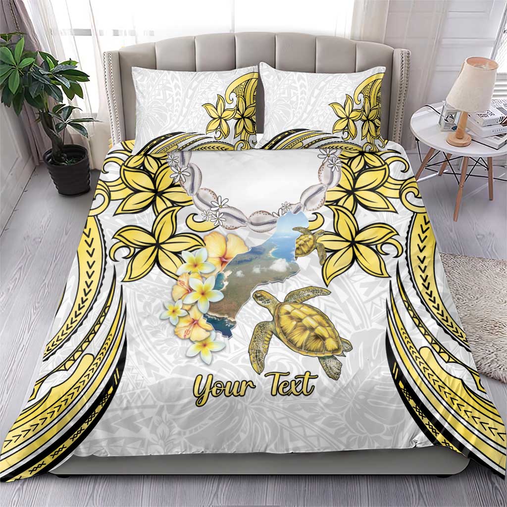 Personalised Aloha Hawaii Niihau Island Bedding Set Forbidden Isle Map Shell Lei