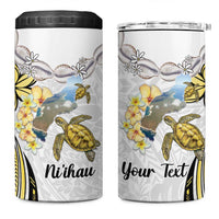 Personalised Aloha Hawaii Niihau Island 4 in 1 Can Cooler Tumbler Forbidden Isle Map Shell Lei