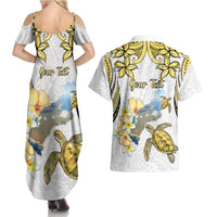 Personalised Aloha Hawaii Niihau Island Couples Matching Summer Maxi Dress and Hawaiian Shirt Forbidden Isle Map Shell Lei LT14 - Polynesian Pride