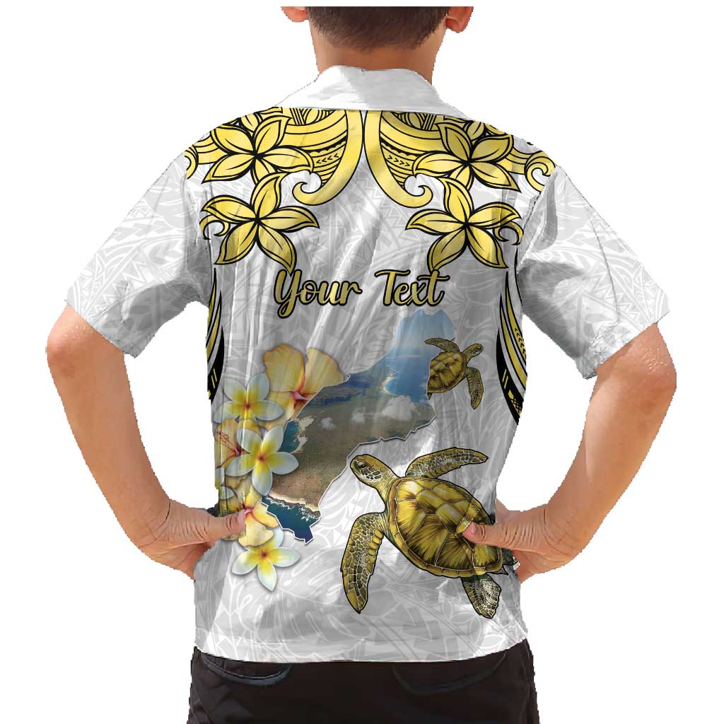 Personalised Aloha Hawaii Niihau Island Family Matching Mermaid Dress and Hawaiian Shirt Forbidden Isle Map Shell Lei