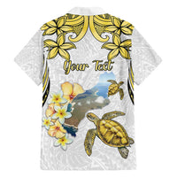 Personalised Aloha Hawaii Niihau Island Family Matching Off Shoulder Maxi Dress and Hawaiian Shirt Forbidden Isle Map Shell Lei