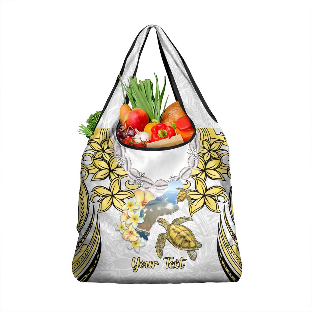 Personalised Aloha Hawaii Niihau Island Grocery Bag Forbidden Isle Map Shell Lei