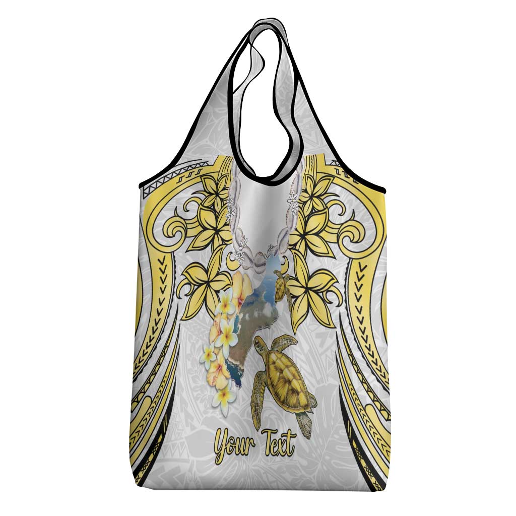 Personalised Aloha Hawaii Niihau Island Grocery Bag Forbidden Isle Map Shell Lei