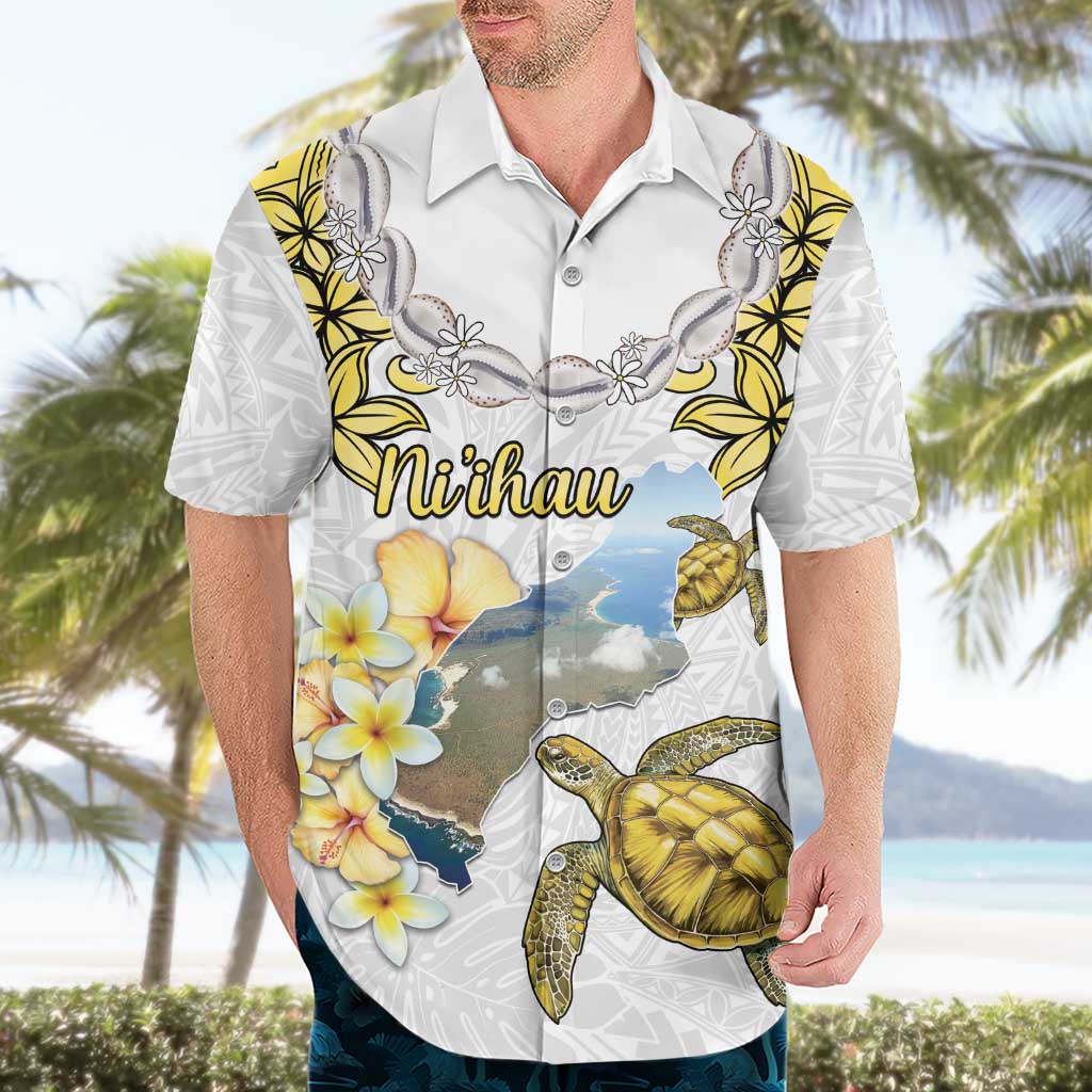 Personalised Aloha Hawaii Niihau Island Hawaiian Shirt Forbidden Isle Map Shell Lei LT14 - Polynesian Pride