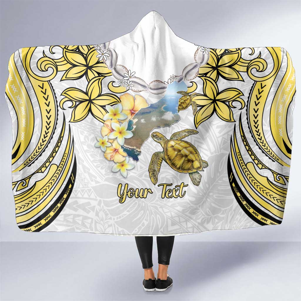 Personalised Aloha Hawaii Niihau Island Hooded Blanket Forbidden Isle Map Shell Lei LT14 One Size Yellow - Polynesian Pride