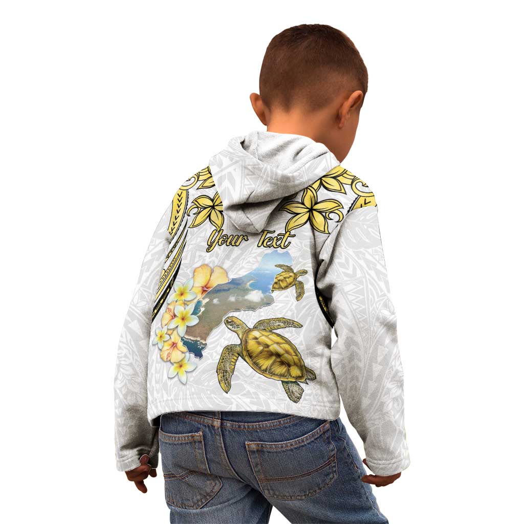 Personalised Aloha Hawaii Niihau Island Kid Hoodie Forbidden Isle Map Shell Lei