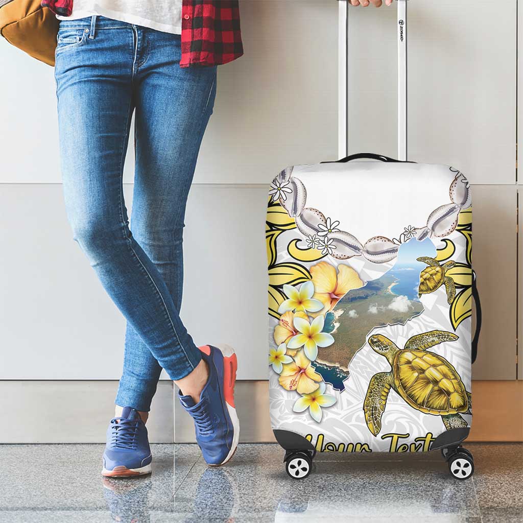 Personalised Aloha Hawaii Niihau Island Luggage Cover Forbidden Isle Map Shell Lei