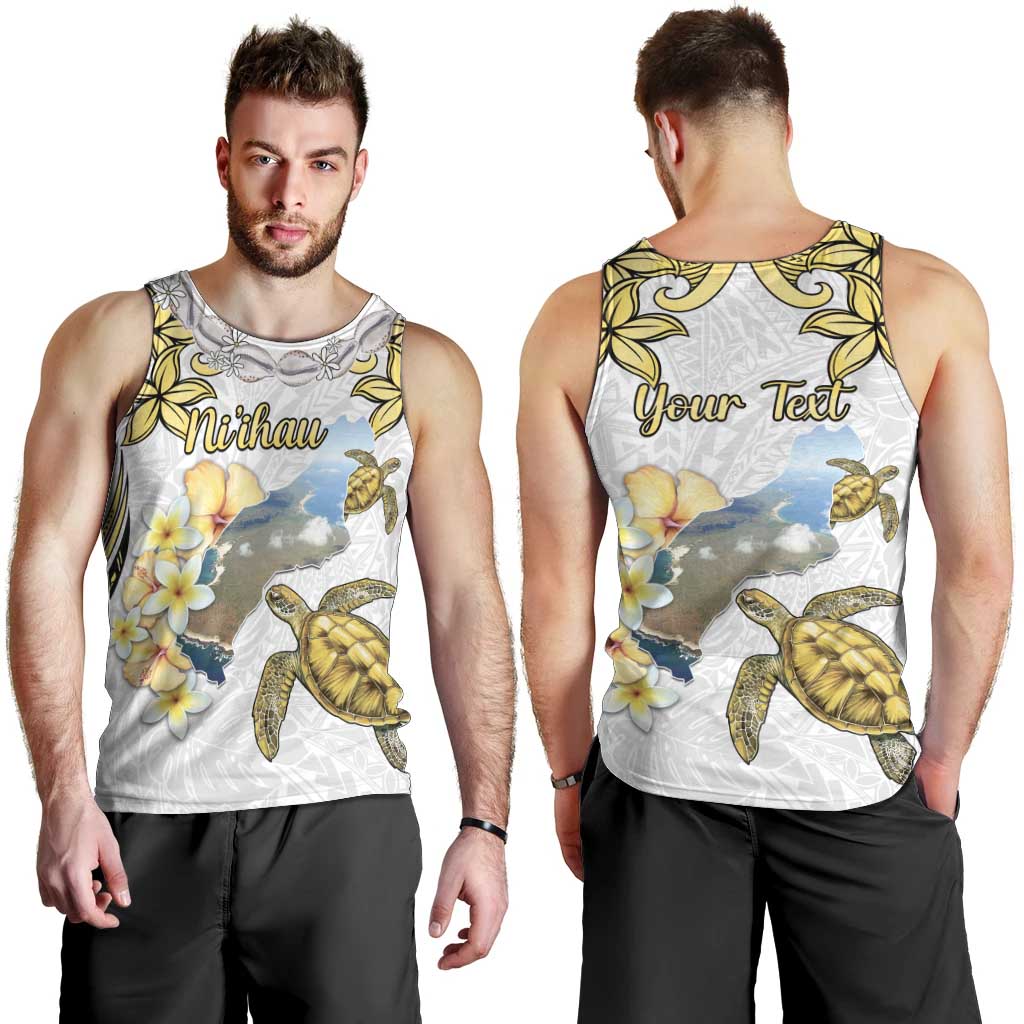 Personalised Aloha Hawaii Niihau Island Men Tank Top Forbidden Isle Map Shell Lei LT14 - Polynesian Pride