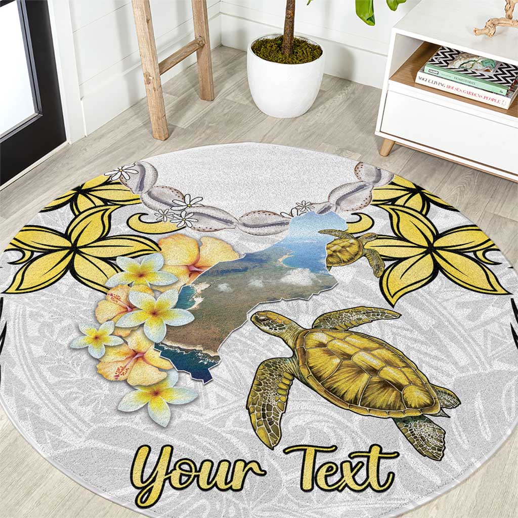 Personalised Aloha Hawaii Niihau Island Round Carpet Forbidden Isle Map Shell Lei