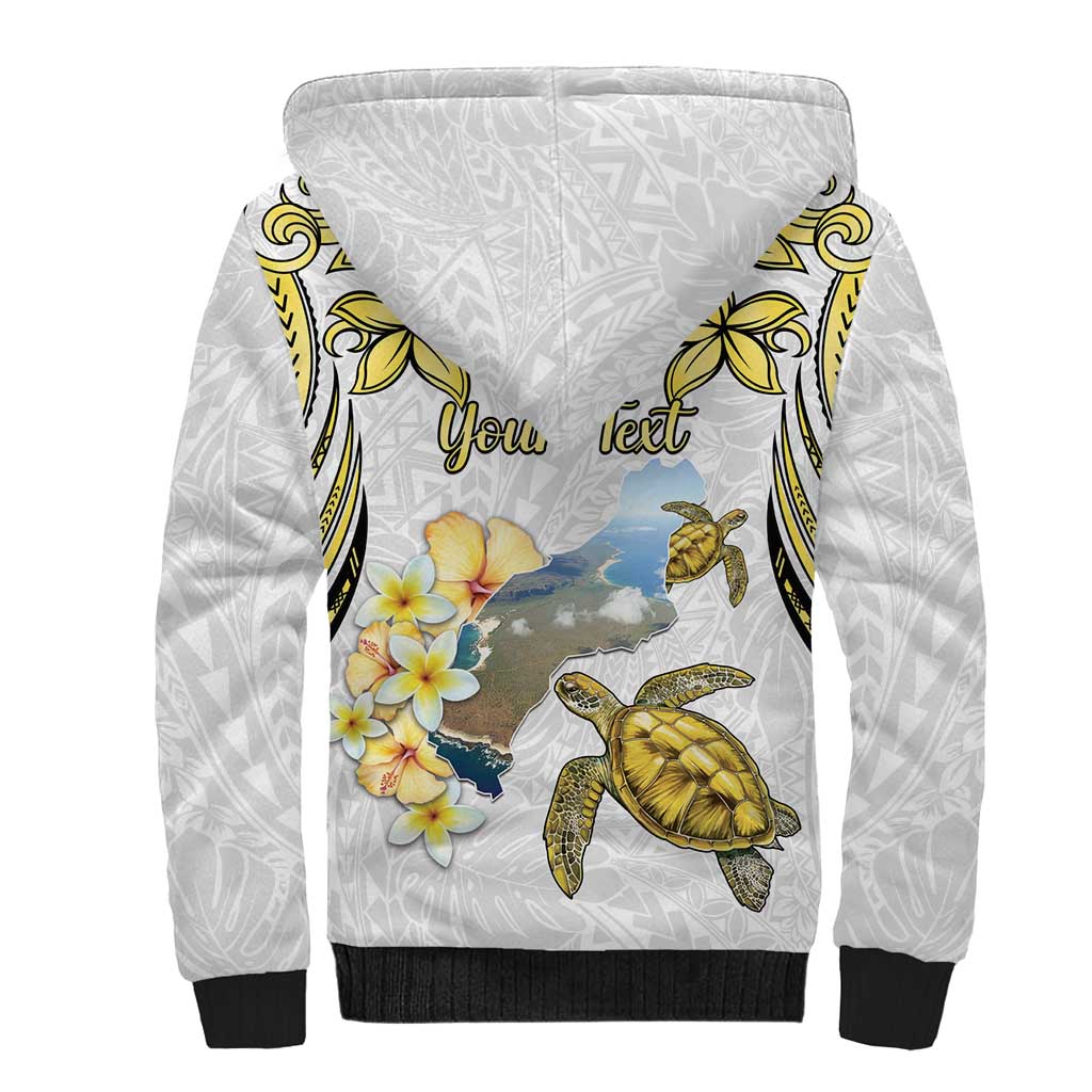 Personalised Aloha Hawaii Niihau Island Sherpa Hoodie Forbidden Isle Map Shell Lei LT14 - Polynesian Pride