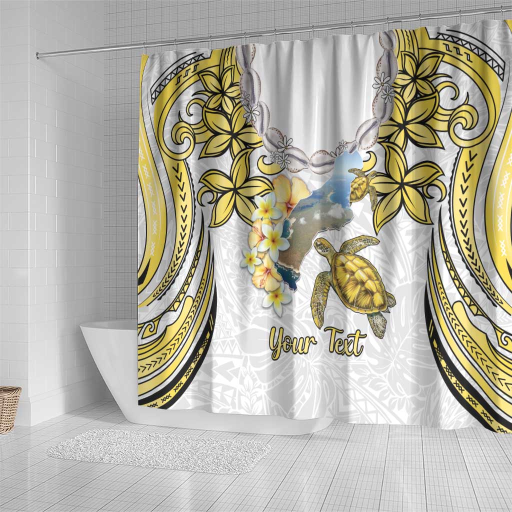 Personalised Aloha Hawaii Niihau Island Shower Curtain Forbidden Isle Map Shell Lei