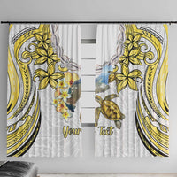 Personalised Aloha Hawaii Niihau Island Window Curtain Forbidden Isle Map Shell Lei LT14 With Hooks Yellow - Polynesian Pride