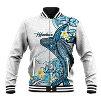 Personalised Aloha Hawaii Kahoolawe Island Baseball Jacket Target Isle Map With Humpback Whale LT14 Unisex Blue - Polynesian Pride