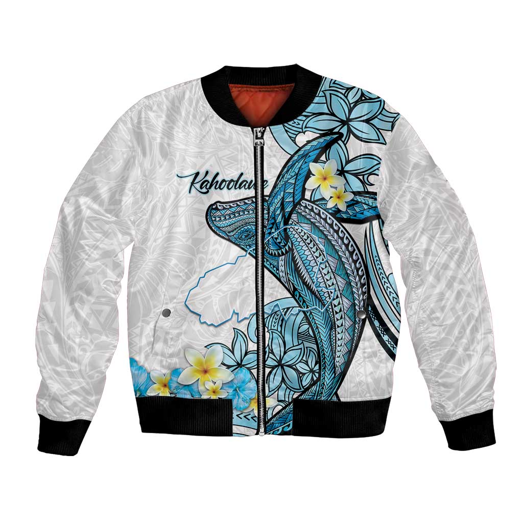 Personalised Aloha Hawaii Kahoolawe Island Bomber Jacket Target Isle Map With Humpback Whale