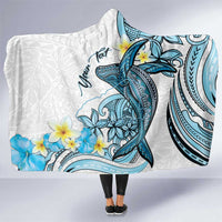 Personalised Aloha Hawaii Kahoolawe Island Hooded Blanket Target Isle Map With Humpback Whale LT14 One Size Blue - Polynesian Pride