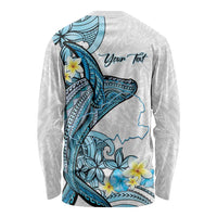 Personalised Aloha Hawaii Kahoolawe Island Long Sleeve Shirt Target Isle Map With Humpback Whale LT14 - Polynesian Pride