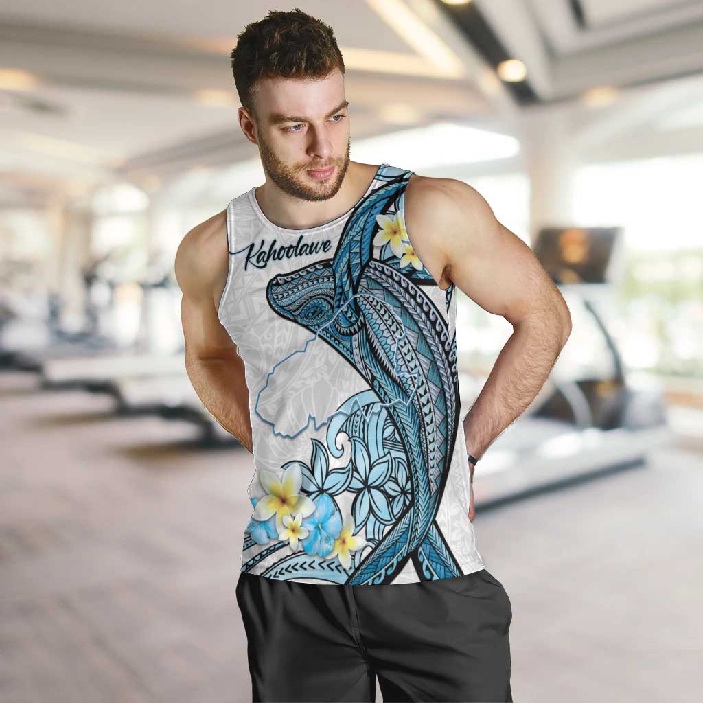 Personalised Aloha Hawaii Kahoolawe Island Men Tank Top Target Isle Map With Humpback Whale LT14 Blue - Polynesian Pride