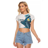 Personalised Aloha Hawaii Kahoolawe Island Raglan Cropped T Shirt Target Isle Map With Humpback Whale