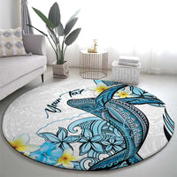 Personalised Aloha Hawaii Kahoolawe Island Round Carpet Target Isle Map With Humpback Whale