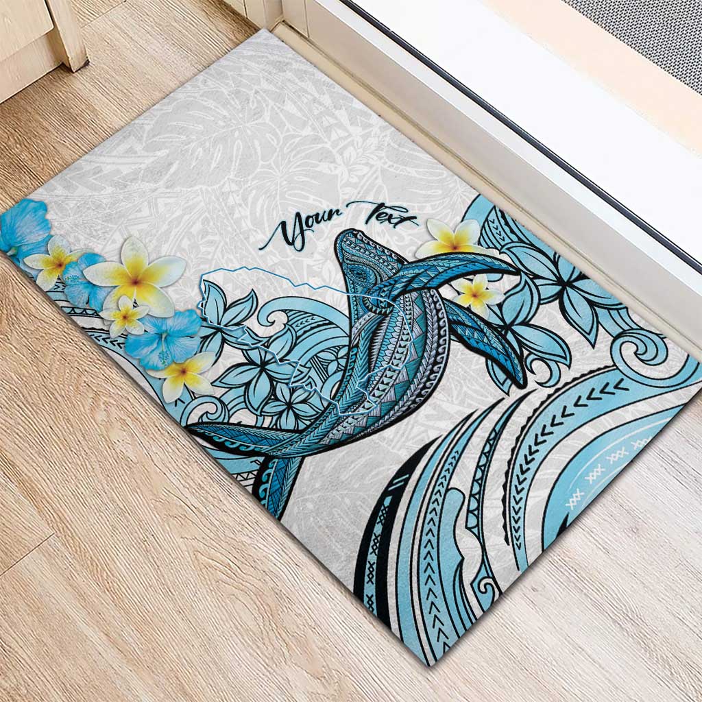 Personalised Aloha Hawaii Kahoolawe Island Rubber Doormat Target Isle Map With Humpback Whale LT14 - Polynesian Pride