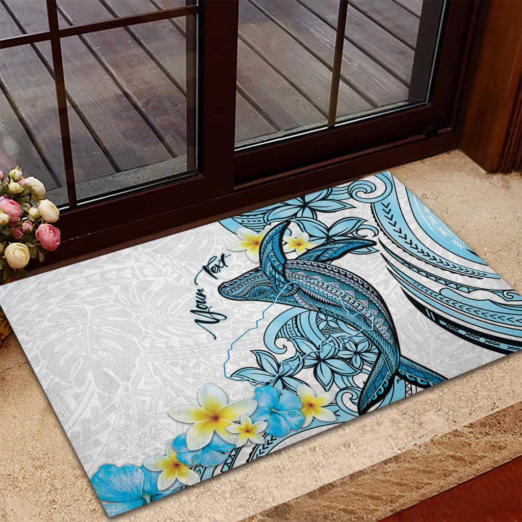 Personalised Aloha Hawaii Kahoolawe Island Rubber Doormat Target Isle Map With Humpback Whale LT14 - Polynesian Pride