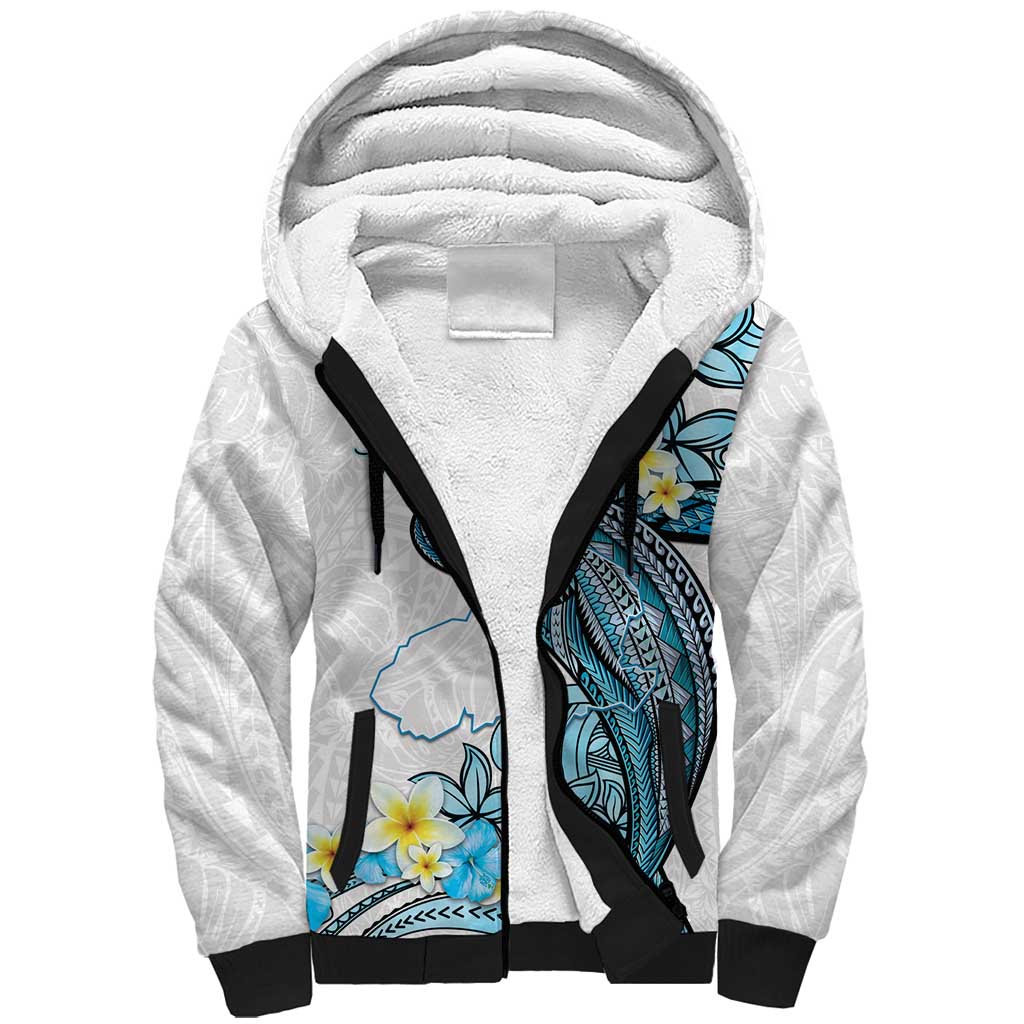 Personalised Aloha Hawaii Kahoolawe Island Sherpa Hoodie Target Isle Map With Humpback Whale LT14 Unisex Blue - Polynesian Pride