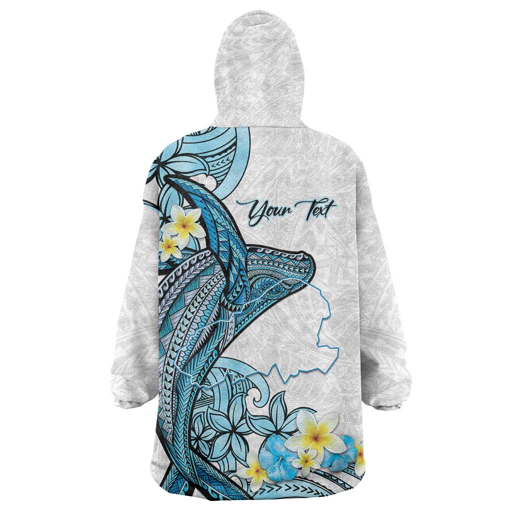 Personalised Aloha Hawaii Kahoolawe Island Wearable Blanket Hoodie Target Isle Map With Humpback Whale LT14 - Polynesian Pride