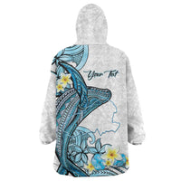 Personalised Aloha Hawaii Kahoolawe Island Wearable Blanket Hoodie Target Isle Map With Humpback Whale LT14 - Polynesian Pride