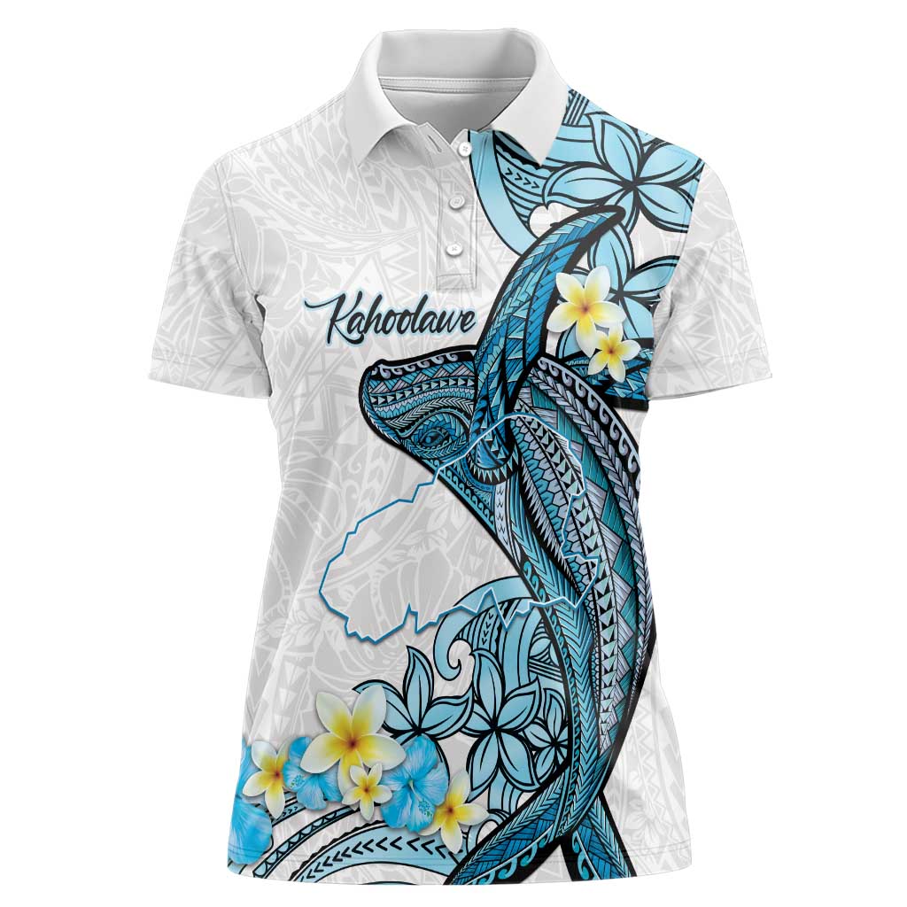 Personalised Aloha Hawaii Kahoolawe Island Women Polo Shirt Target Isle Map With Humpback Whale