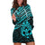 Matariki New Zealand Hoodie Dress Maori New Year Tiki Turquoise Version LT14