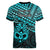 Matariki New Zealand Women V Neck T Shirt Maori New Year Tiki Turquoise Version LT14