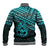 Personalised Matariki New Zealand Baseball Jacket Maori New Year Tiki Turquoise Version LT14