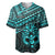 Personalised Matariki New Zealand Baseball Jersey Maori New Year Tiki Turquoise Version LT14