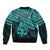 Personalised Matariki New Zealand Bomber Jacket Maori New Year Tiki Turquoise Version LT14