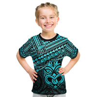 Personalised Matariki New Zealand Kid T Shirt Maori New Year Tiki Turquoise Version LT14