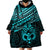 Personalised Matariki New Zealand Wearable Blanket Hoodie Maori New Year Tiki Turquoise Version LT14