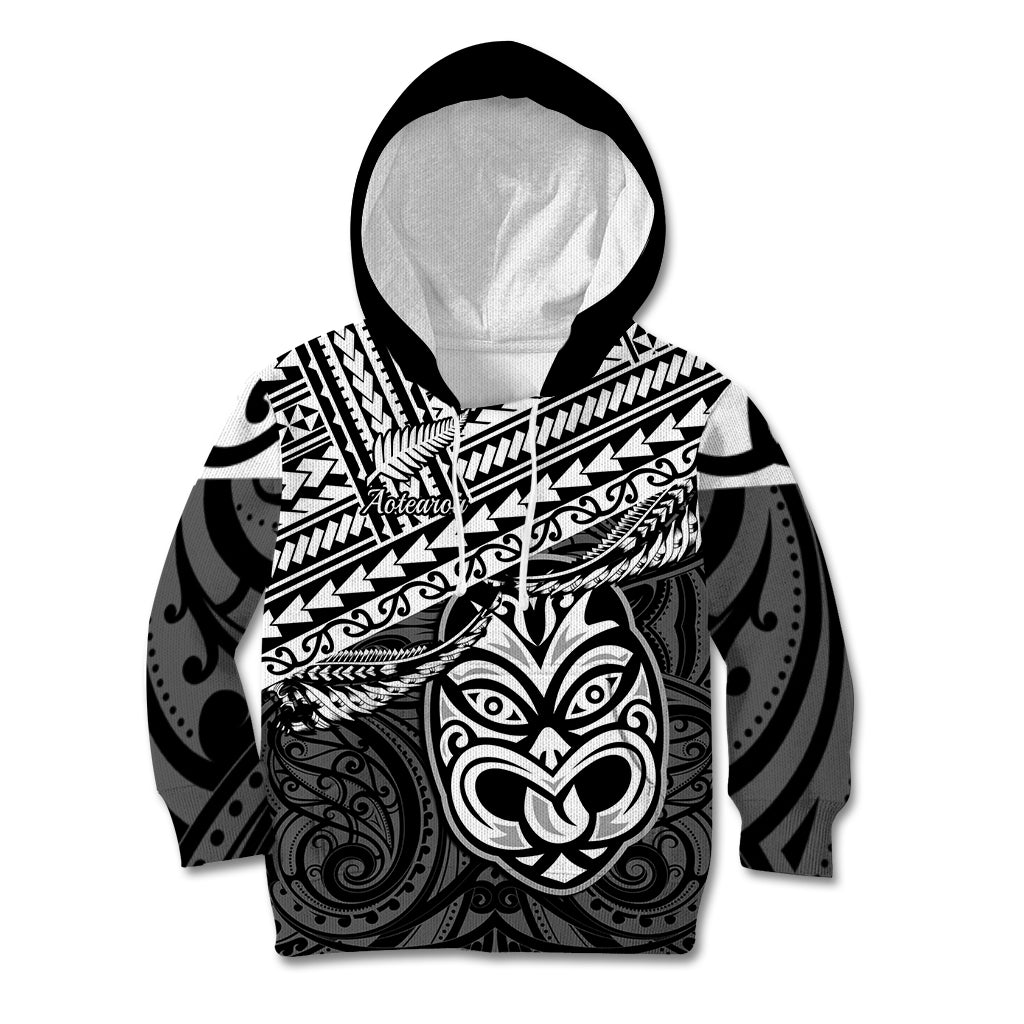 Matariki New Zealand Kid Hoodie Maori New Year Tiki Black Version LT14