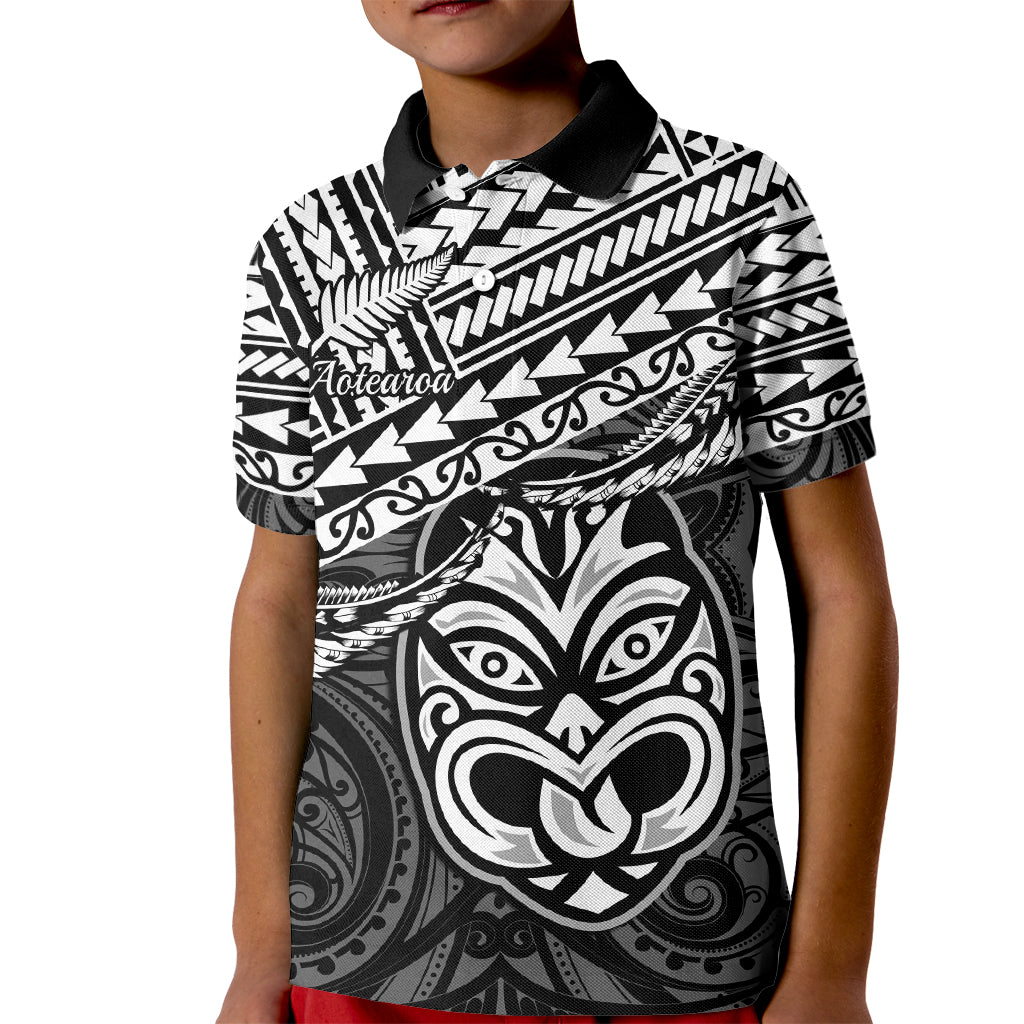 Matariki New Zealand Kid Polo Shirt Maori New Year Tiki Black Version LT14