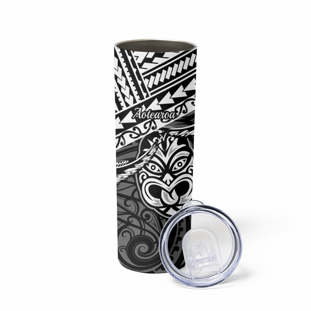 Matariki New Zealand Skinny Tumbler Maori New Year Tiki Black Version