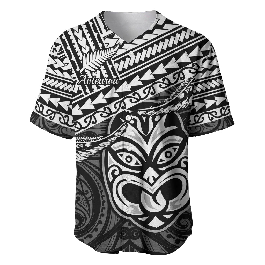 Personalised Matariki New Zealand Baseball Jersey Maori New Year Tiki Black Version LT14