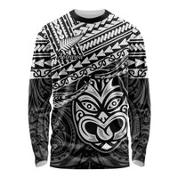 Personalised Matariki New Zealand Long Sleeve Shirt Maori New Year Tiki Black Version LT14