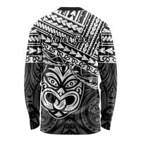 Personalised Matariki New Zealand Long Sleeve Shirt Maori New Year Tiki Black Version LT14