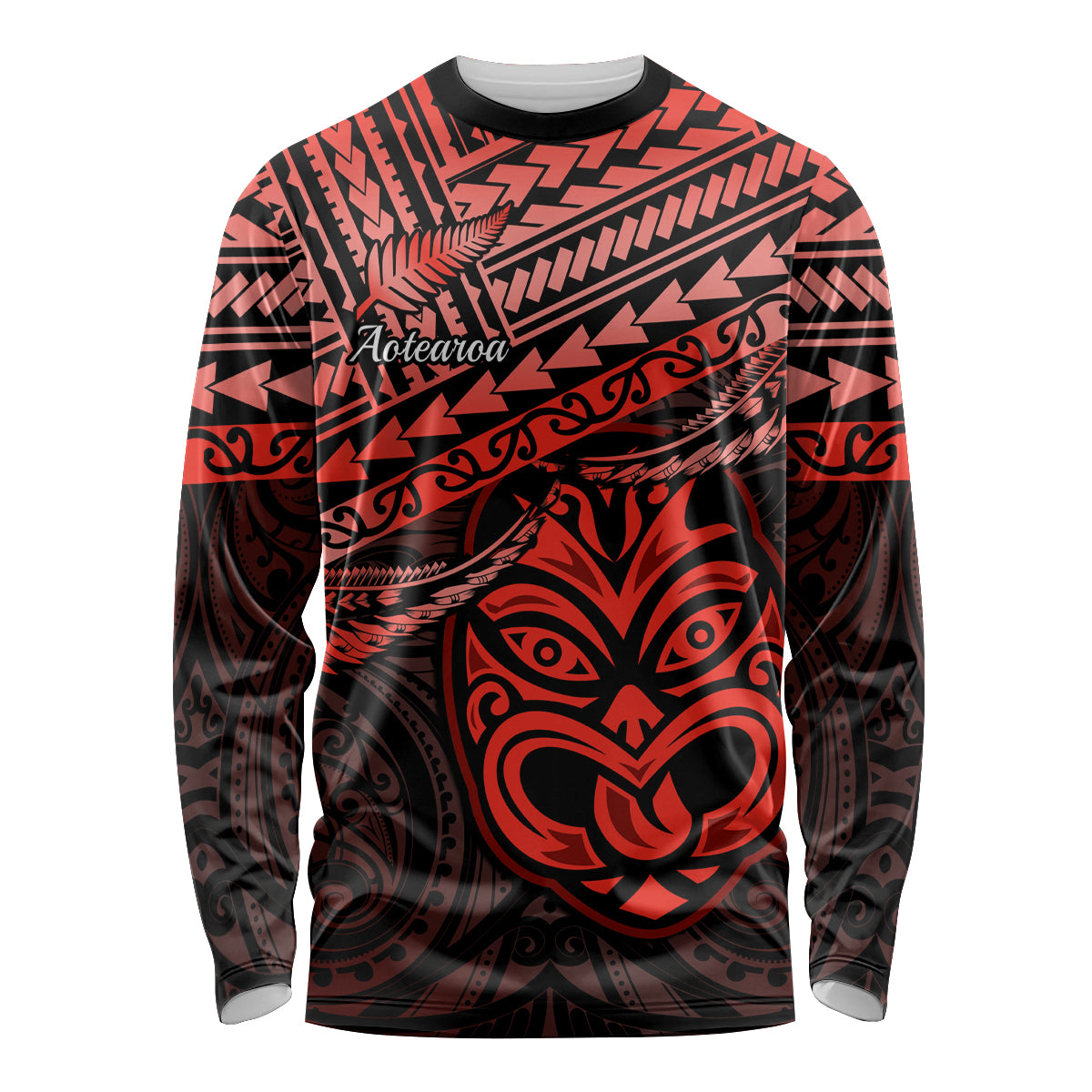 Matariki New Zealand Long Sleeve Shirt Maori New Year Tiki Red Version LT14