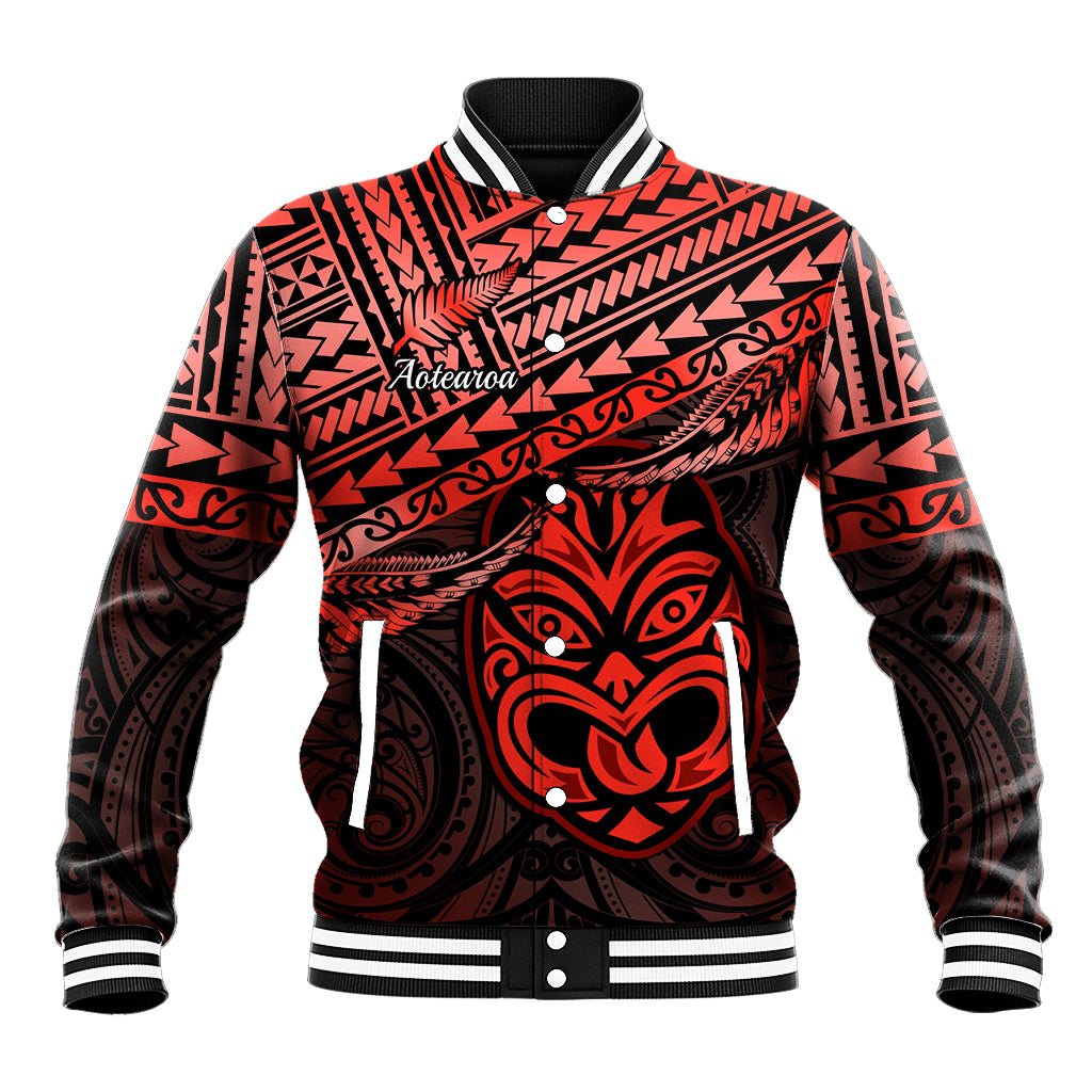 Personalised Matariki New Zealand Baseball Jacket Maori New Year Tiki Red Version LT14